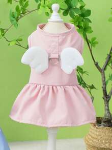 PETSIN 狗狗服装、猫咪服装、动物裙装、宠物春夏新品系列、幼犬连衣裙、公主风百搭连衣裙、条纹印花、小型动物服装、清凉防晒霜 - 彩色 - 查看 4