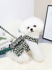 PETSIN Pet Chest And Back Skirt, Cat Traction Strap, Animal Collar Set, Pet Supplies Strap Skirt, Dog Walking Princess Skirt, Pet Chest And Back Skirt+Rope Sweet - Multicolor - View 7