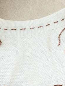 Lyxana Women's 3D Floral Drawstring Knit Shorts, Spring/Summer - White - View 5