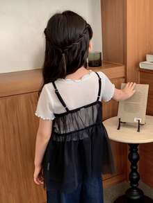 DAZY Young Girls Casual Fashion Mesh Vest, Suitable For Summer - Black - View 4