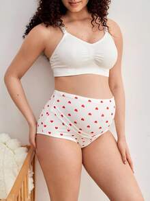 孕妇爱心印花高腰内裤 - 彩色 - 查看 1