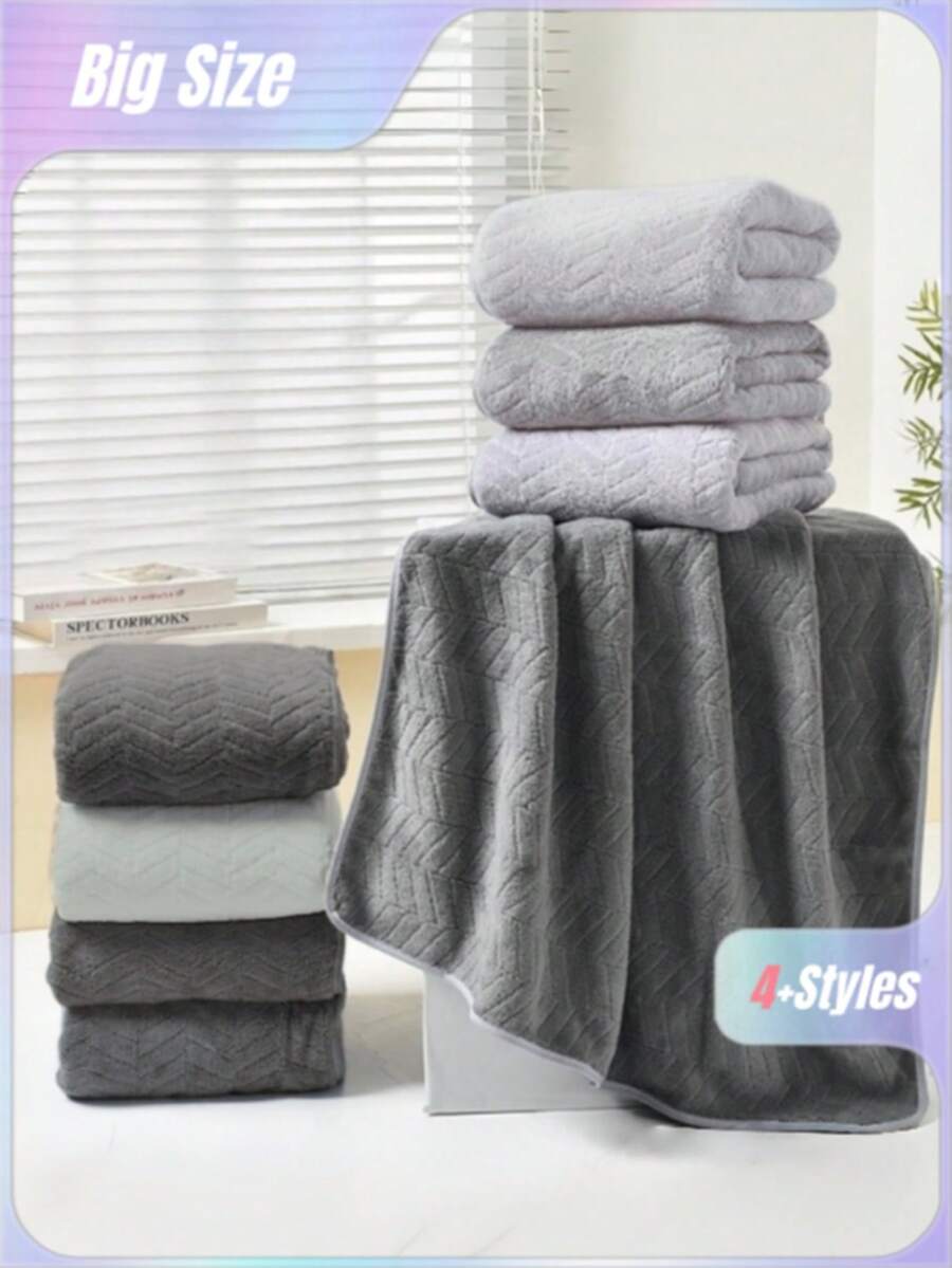 1 buah Handuk Poliester Motif Gandum atau Handuk Mandi, Handuk Rajut Persegi Panjang Gaya Minimalis Modern yang Dihiasi dengan Detail Tenunan Jacquard yang Indah; Linen Kamar Mandi yang Sangat Menyerap dan Cepat Kering, Menampilkan Tekstur Lembut - MultiWarna - View 1