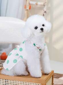 PETSIN 狗狗服装、猫咪服装、动物裙装、宠物春夏新品系列、幼犬连衣裙、公主风百搭连衣裙、条纹印花、小型动物服装、清凉防晒霜 - 彩色 - 查看 12