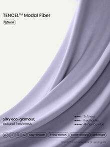 GLOWMODE Modal Silky Smooth Asymmetrical Hem Off-Shoulder 3/4 Sleeve Active Tee T-Shirt Daily Casual Wear - Purple - View 5