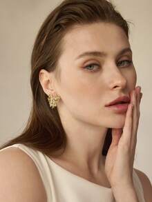 MOTF PREMIUM LIXIN NICHE DESIGN SENSE IRREGULAR WOVEN BRANCHES EAR BUCKLES FASHIONABLE RETRO LIGHT LUXURY EXAGGERATED TEMPERAMENT EARRINGS EARRINGS - Gold - View 9