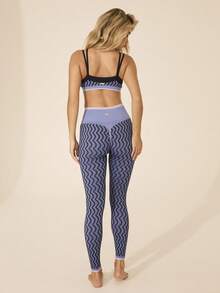 Aralina Women's Wavy Stripe Cropped Camisole And High Waist Leggings Sports Suit - Multicolor - View 3