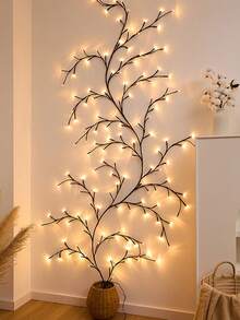 1PC Led Rattan Branch Lamp, Flexible, Suitable For Use In Rooms, Bedrooms, And As A Decorative Ambient Light For Walls, Adding A Warm And Inviting Atmosphere To Any Space. - Rattan light string - View 2