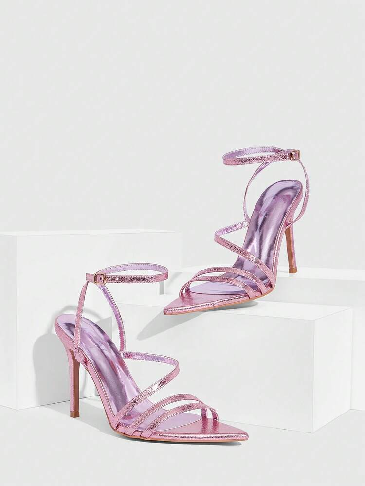 CUCCOO SZL Women's Pointed Toe Buckle Design Fashion High Heel Sandals For Daily Wear Prom Heels