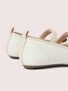 CUCCOO DOLLMOD Ladies Beige Mary Jane Flats Are Comfortable And Soft Valentine's Day - White - View 5