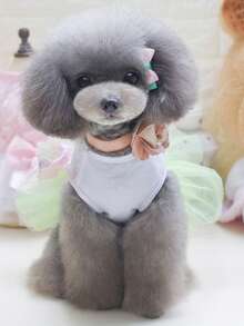 PETSIN 狗狗服装、猫咪服装、动物裙装、宠物春夏新品系列、幼犬连衣裙、公主风百搭连衣裙、条纹印花、小型动物服装、清凉防晒霜 - 彩色 - 查看 10