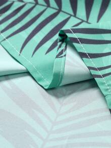 Manfinity RSRT 2pcs Men's Casual Loose Fit Front Button Short Sleeve Printed Set Cancun Shirt Men Bahama Outfit Men Tropical Outfit Men Hawaii Outfit Men Cancun Outfit Old Money,Daily Leisure, Weekend Trips, Outdoor Activities, Travel Expeditions, Relaxed Work Environments Or Semi-Formal Occasions, Boyfriend/Husband Gift, Anniversary /Birthday Gift Party Summer Vacation Holiday,Wedding,Spring To Summer - Multicolor - View 4