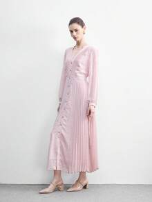 CUCCOO BIZCHIC 女士尖头粗跟杏色镜面后系带露跟高跟鞋，时尚舒适，通勤商务百搭，春季新款 - 米白色漆皮 - 查看 6
