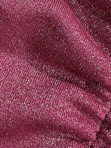 Swim Mod 女士亮面布料露背圆形装饰珠饰比基尼套装，春夏款 - 紅色 - 查看 8