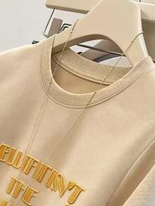 Franclia 女士撞色袖子图案圆领短袖T恤 - 彩色 - 查看 3