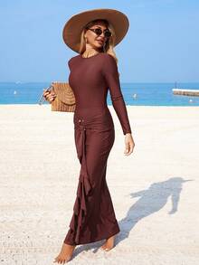 Swim Shayni 女士连体泳衣 - 鏽棕色 - 查看 9