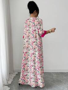 Al Najma Đầm nữ dáng rộng họa tiết hoa nhí thanh lịch phong cách boho dành cho kỳ nghỉ - Nhiều màu - Xem 2