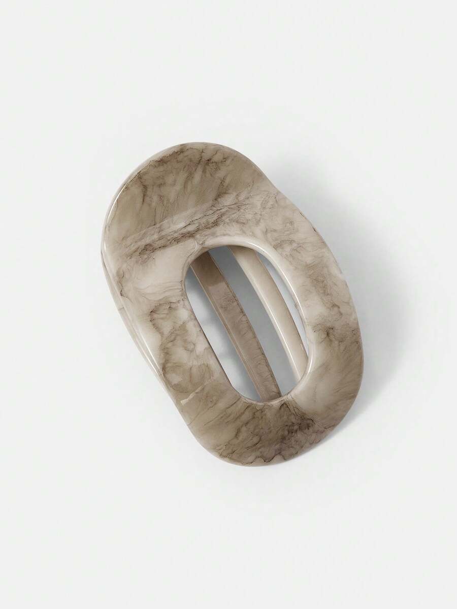 MOTF PREMIUM 棕色椭圆形空心鸭嘴发夹 - 奶咖色 - 查看 2