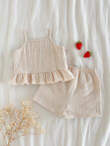 Loomiva 女婴草莓丝带吊带背心和松紧腰短裤两件套 - 彩色 - 查看 6