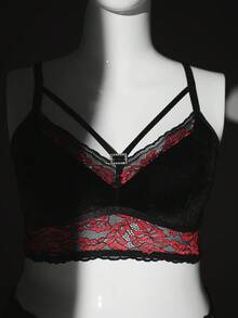 SHEIN Set de 2 sujetadores inalámbricos con aplicaciones de encaje para tallas grandes - Multicolor - Ver 4