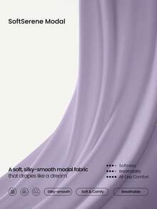 GLOWMODE Áo khoác Softserene Modal Chill Days dáng rộng, mềm mại, thoáng khí, cổ rộng, dây rút ở gấu áo, khóa kéo, thích hợp mặc hàng ngày vào mùa thu đông. - Bụi tím - Xem 5