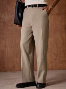 AKNOTIC Business Casual Quần dài nam dệt kim, ống đứng, cạp trung bình, kiểu dáng thường ngày, thích hợp cho mùa xuân/hè, đi nghỉ mát, dự tiệc, đám cưới, quà tặng tốt nghiệp. - Cà phê nâu - Xem 7