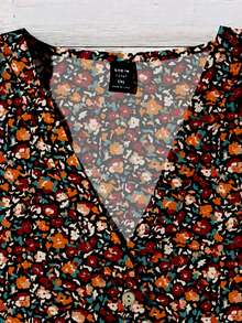 EMERY ROSE 大码复古碎花休闲简约衬衫，适合夏季度假 - 彩色 - 查看 5