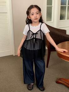 DAZY Young Girls Casual Fashion Mesh Vest, Suitable For Summer - Black - View 2