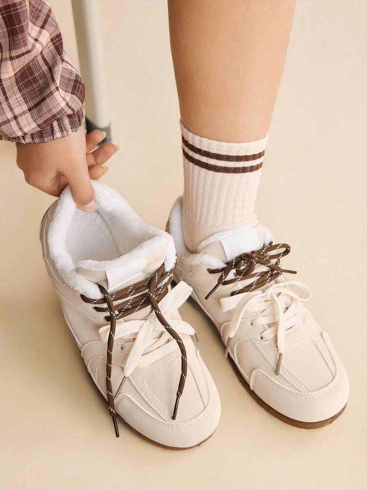 CUCCOO EASI Women's Casual Flat Thermal Lined Sneakers, Versatile For Daily Wear