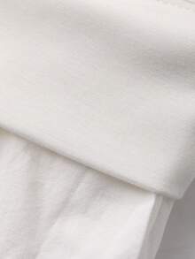 DAZY Camiseta de manga larga de unicolor y estilo minimalista para mujer, para uso casual diario - Blanco - Ver 7