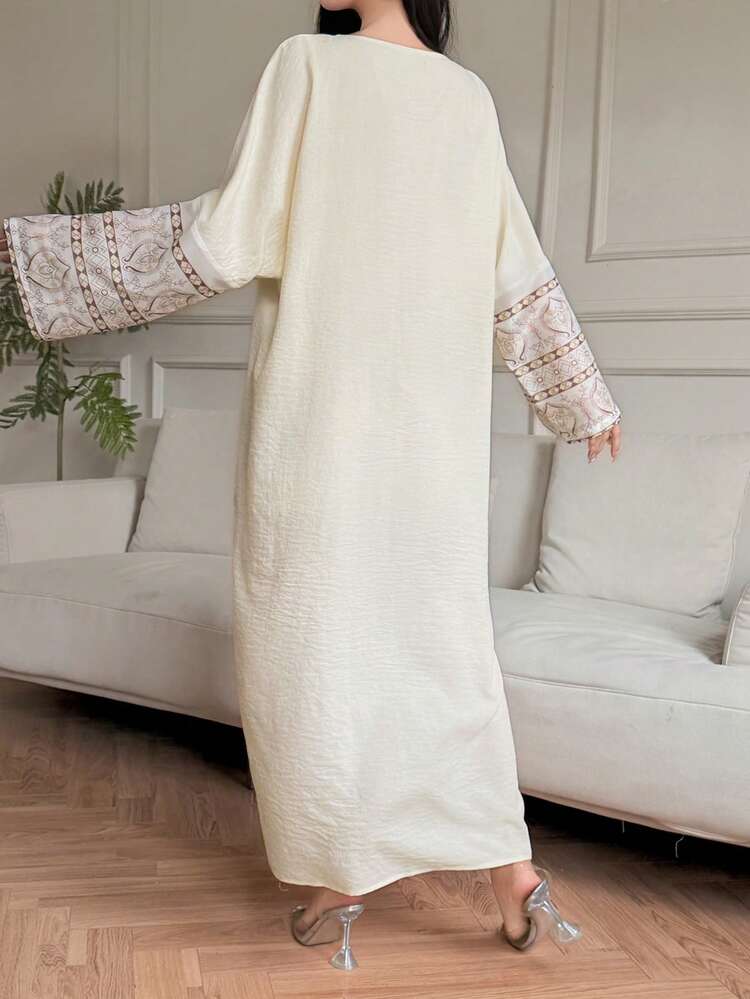 Women's Casual Geometric Pattern Patchwork Straight Slit Midi Dress, Spring/Summer,Wedding Guest Dress Women Sundress