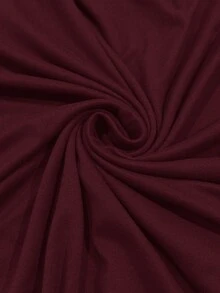 Auralis Áo thun lửng tay cánh dơi màu trơn cỡ lớn, kiểu dáng thường ngày, thích hợp cho mùa hè. - Màu Đỏ Sâu - Xem 7