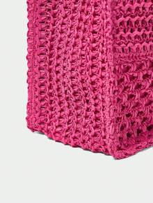 SHECARRY Women's Casual Straw Tote Bag, Suitable For Vacation - Multicolor - View 7