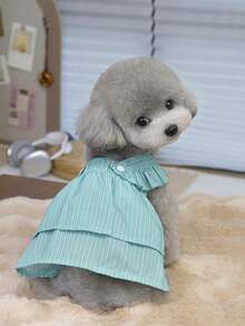 PETSIN Dog Clothing, Cat Clothing, Animal Skirts, Pet Spring/Summer New Collection, Puppy Dress, Princess Versatile Dress, Printed Stripes, Small Animal Clothing, Cool Sunscreen - Multicolor - View 13