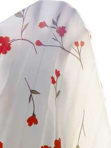 GlowEve CURVE 大码优雅巫师印花拼接褶裥半身裙，配腰带 - 杏色 - 查看 4