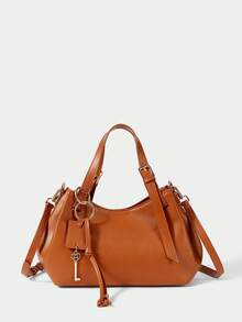 SHECARRY New Handbag, Multi-Functional Fashion Tote Bag, Versatile Shoulder Bag For Commuting - Brown - View 4