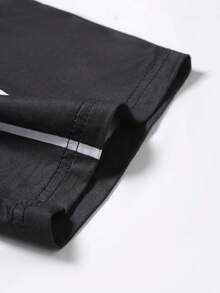 Manfinity EMRG Set di magliette casual da uomo a maniche corte con scollo rotondo e colori a contrasto, versatili per l'estate - nero - Visualizzare 7