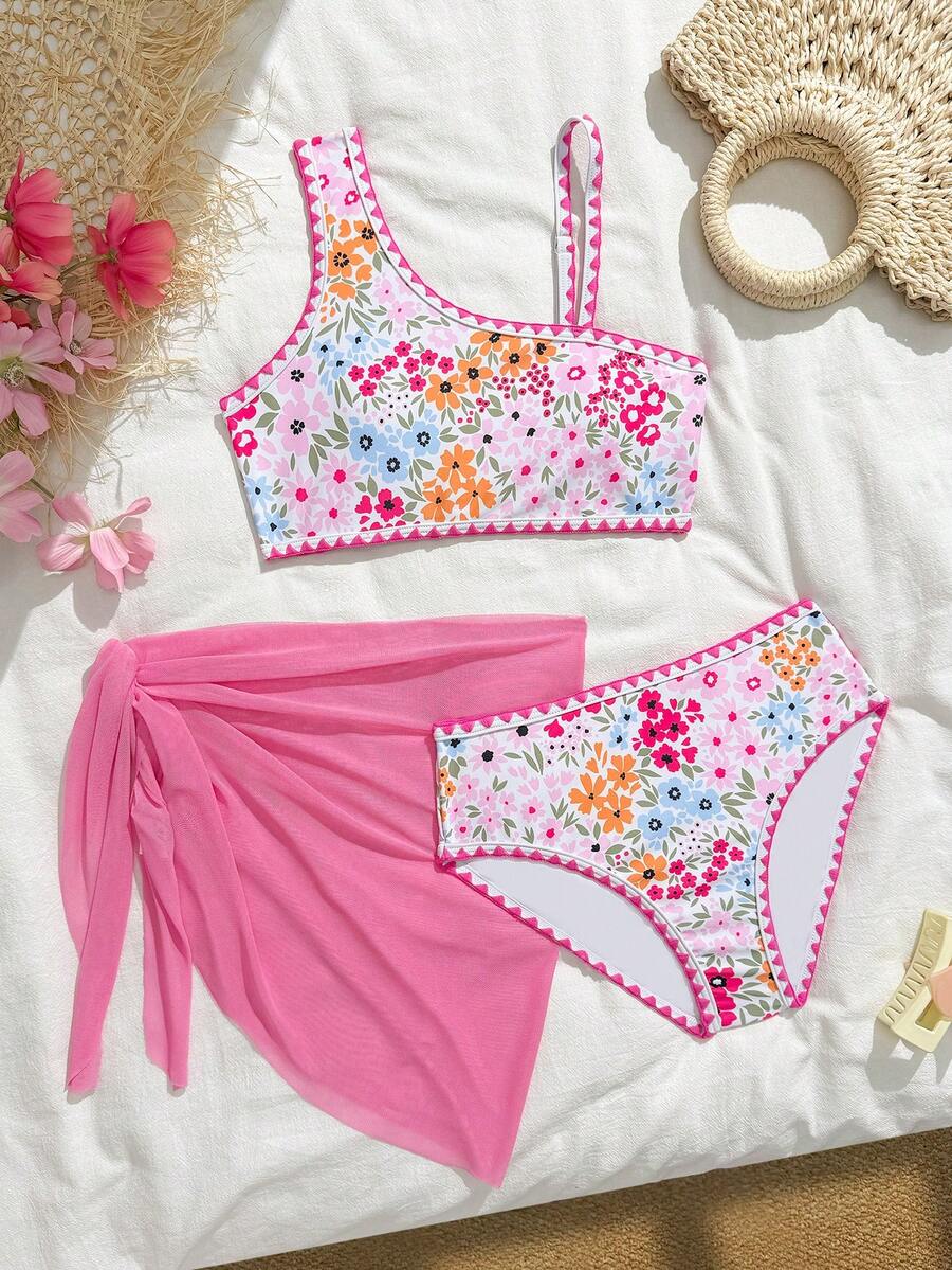 SHEIN Bộ bikini cho bé gái tuổi teen, vải dệt kim in họa tiết hoa lá dễ thương, dây đeo bản rộng và dây mảnh, đồ bơi 3 mảnh, thời trang giản dị thanh lịch, thích hợp cho bơi lội, kỳ nghỉ hè, bãi biển, hồ bơi, tiệc tùng. Bộ đồ bơi hai mảnh mùa hè cho bé gái, đồ bơi cho bé gái, trang phục mùa hè cho bé gái, đồ bơi cho bé gái, bộ đồ bơi hoa hồng, đồ bơi tuổi teen, bộ bikini hai mảnh in hoa, đồ bơi tuổi teen, đồ bơi hai mảnh dễ thương cho bé gái, bộ đồ mùa hè hai mảnh cho bé gái, bộ đồ mùa hè cho bé gái. - Nhiều màu - Xem 1