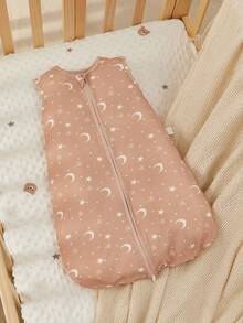 Cozy Pixies One-Piece Baby Sleeping Bag, Moon And Star Pattern, Detachable Sleeves, Comfortable And Soft, Newborn Sleeping Bag, Oeko-Tex Certified - Multicolor - View 5