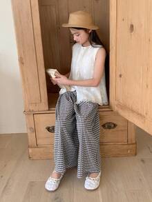 DAZY 两件套少女休闲衬衫和裤子套装，秋季装扮 - 米色 - 查看 7