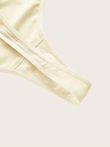 SHEIN CURVE+ Curve Plus High Waist Shapewear Panties - Khaki - View 4