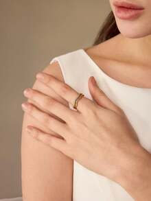 MOTF PREMIUM PRE-18K镀金紫色宝石双波浪戒指 - 紫色 - 查看 8