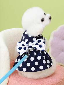 PETSIN 狗狗服装、猫咪服装、动物裙装、宠物春夏新品系列、幼犬连衣裙、公主风百搭连衣裙、条纹印花、小型动物服装、清凉防晒霜 - 彩色 - 查看 6