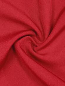 Franclia 女士红色短款纽扣连衣裙，浪漫喜庆的褶皱设计，修身款 - 杏色 - 查看 6