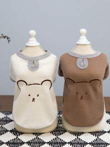 PETSIN 宠物服装、狗狗服装、猫咪连帽衫、休闲背心、春夏新品、小动物印花背心、酷炫休闲装、卡通连帽衫 - 彩色 - 查看 3