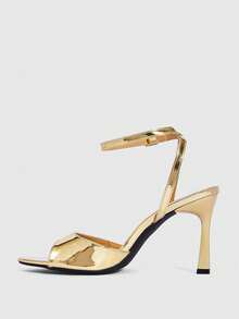 CUCCOO SZL Giày sandal cao gót nữ màu đỏ tía tối giản, có thể điều chỉnh, thích hợp cho mặc hàng ngày, giày mùa xuân, kỳ nghỉ xuân, lễ Phục sinh, dạ hội. - Vàng trung bình - Xem 11