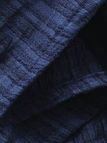 DAZY Women's V-Neck Tie Bow Cap Sleeve Blouse, Suitable For Daily Wear - Navy Blue - View 10