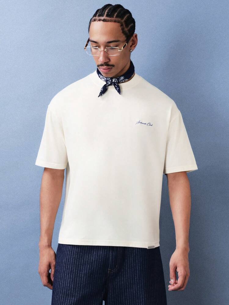 Boxy Crew Neck Tee With Nautical Print
