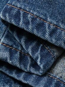 DAZY Women's Waist Cinching Suspender Dress, Casual & Elegant Denim Jumper Dress - Medium Wash - View 7