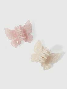 ROMWE 1 件可爱优雅的蝴蝶亚克力发夹，双层翅膀，复古宫廷风格，适合所有季节发夹，爪夹，发夹，发夹，发夹，发夹，接发夹，秋冬发饰，适合女士度假装扮 - 彩色 - 查看 3