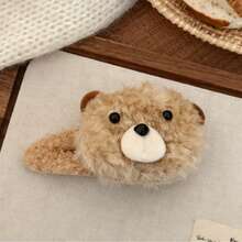 1pc Autumn Winter Plush Bear & Dog Hair Clips, Sweet Cute BB Clips, Girl's Front Bangs & Flyaway Hair Pins - Multicolor - View 7